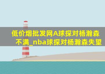 (低价烟批发网)A球探对杨瀚森不满_nba球探对杨瀚森失望