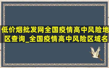 (低价烟批发网)全国疫情高中风险地区查询_全国疫情高中风险区域名单(低价烟批发网)