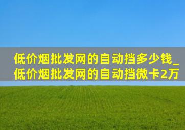 (低价烟批发网)的自动挡多少钱_(低价烟批发网)的自动挡微卡2万