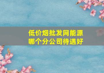 (低价烟批发网)能源哪个分公司待遇好