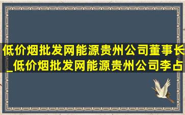 (低价烟批发网)能源贵州公司董事长_(低价烟批发网)能源贵州公司李占平