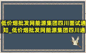 (低价烟批发网)能源集团四川面试通知_(低价烟批发网)能源集团四川通知面试了吗