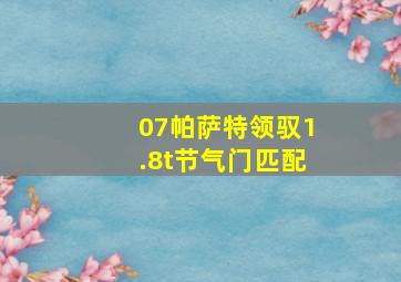 07帕萨特领驭1.8t节气门匹配