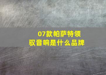 07款帕萨特领驭音响是什么品牌