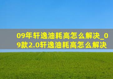 09年轩逸油耗高怎么解决_09款2.0轩逸油耗高怎么解决