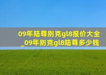 09年陆尊别克gl8报价大全_09年别克gl8陆尊多少钱