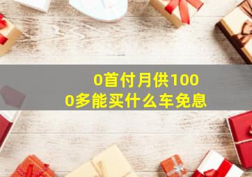 0首付月供1000多能买什么车免息