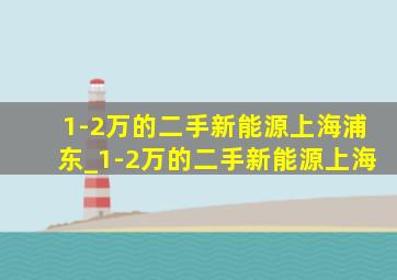 1-2万的二手新能源上海浦东_1-2万的二手新能源上海
