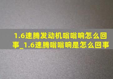 1.6速腾发动机嗡嗡响怎么回事_1.6速腾嗡嗡响是怎么回事