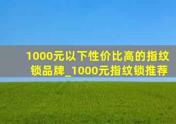 1000元以下性价比高的指纹锁品牌_1000元指纹锁推荐