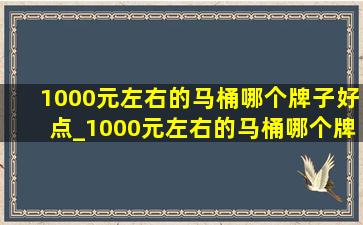 1000元左右的马桶哪个牌子好点_1000元左右的马桶哪个牌子好