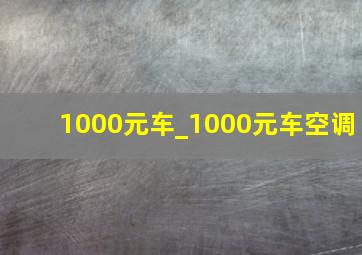 1000元车_1000元车空调