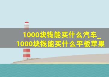 1000块钱能买什么汽车_1000块钱能买什么平板苹果