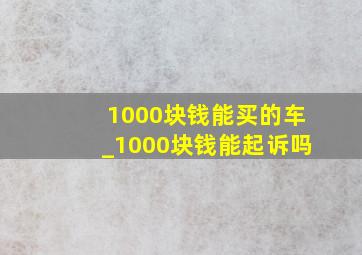 1000块钱能买的车_1000块钱能起诉吗