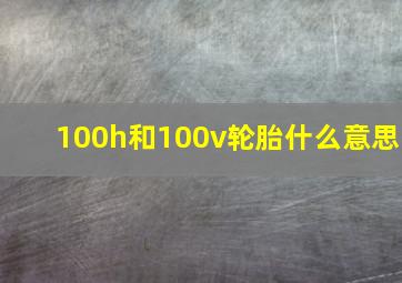 100h和100v轮胎什么意思