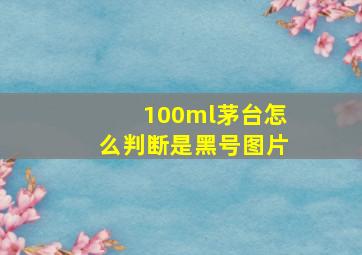 100ml茅台怎么判断是黑号图片