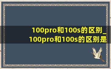 100pro和100s的区别_100pro和100s的区别是什么