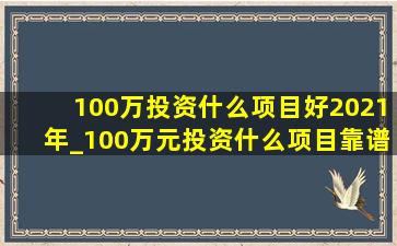 100万投资什么项目好2021年_100万元投资什么项目靠谱