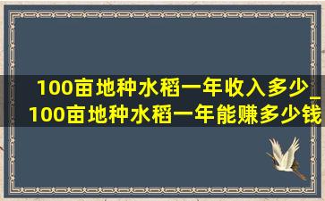 100亩地种水稻一年收入多少_100亩地种水稻一年能赚多少钱