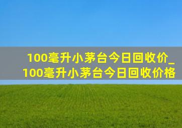 100毫升小茅台今日回收价_100毫升小茅台今日回收价格