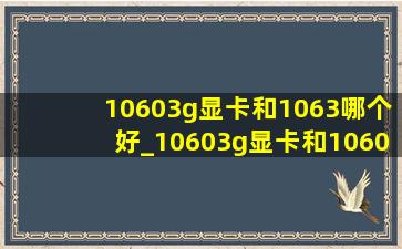 10603g显卡和1063哪个好_10603g显卡和10606g对比