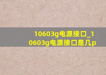 10603g电源接口_10603g电源接口是几p