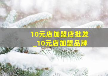 10元店加盟店批发_10元店加盟品牌