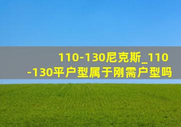 110-130尼克斯_110-130平户型属于刚需户型吗