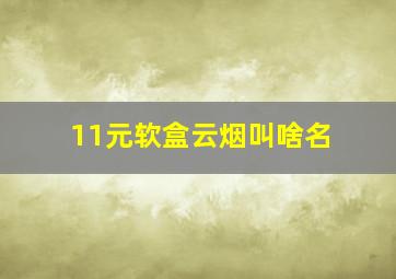 11元软盒云烟叫啥名