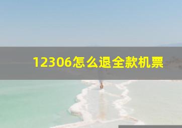 12306怎么退全款机票