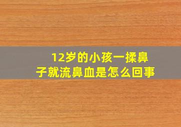 12岁的小孩一揉鼻子就流鼻血是怎么回事