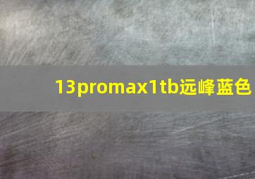 13promax1tb远峰蓝色