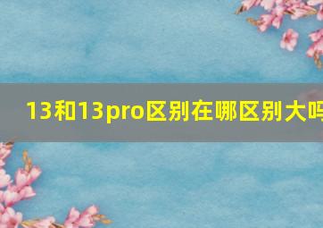 13和13pro区别在哪区别大吗