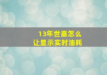 13年世嘉怎么让显示实时油耗