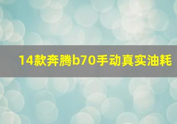 14款奔腾b70手动真实油耗