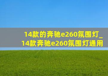 14款的奔驰e260氛围灯_14款奔驰e260氛围灯通用