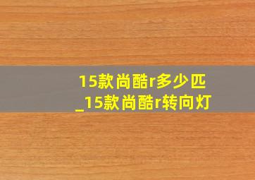 15款尚酷r多少匹_15款尚酷r转向灯