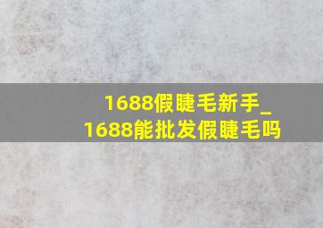 1688假睫毛新手_1688能批发假睫毛吗