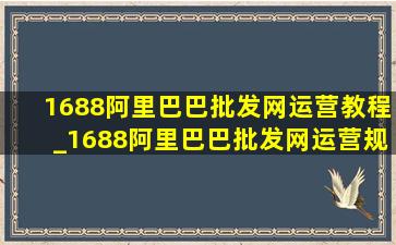 1688阿里巴巴批发网运营教程_1688阿里巴巴批发网运营规则