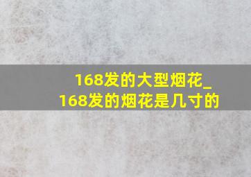 168发的大型烟花_168发的烟花是几寸的