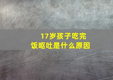 17岁孩子吃完饭呕吐是什么原因