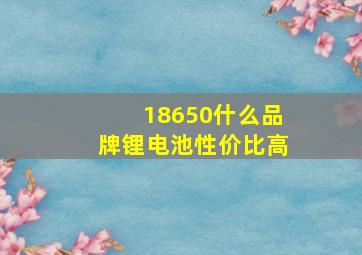 18650什么品牌锂电池性价比高