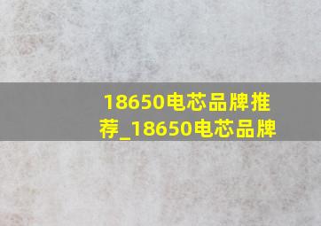 18650电芯品牌推荐_18650电芯品牌