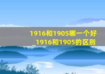 1916和1905哪一个好_1916和1905的区别