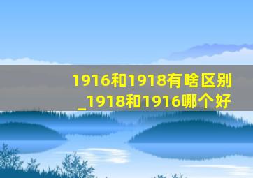 1916和1918有啥区别_1918和1916哪个好