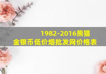 1982-2016熊猫金银币(低价烟批发网)价格表