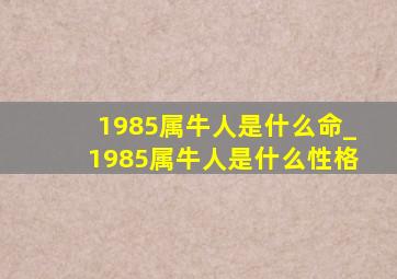 1985属牛人是什么命_1985属牛人是什么性格