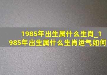 1985年出生属什么生肖_1985年出生属什么生肖运气如何