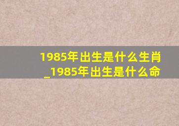 1985年出生是什么生肖_1985年出生是什么命