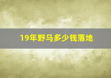 19年野马多少钱落地